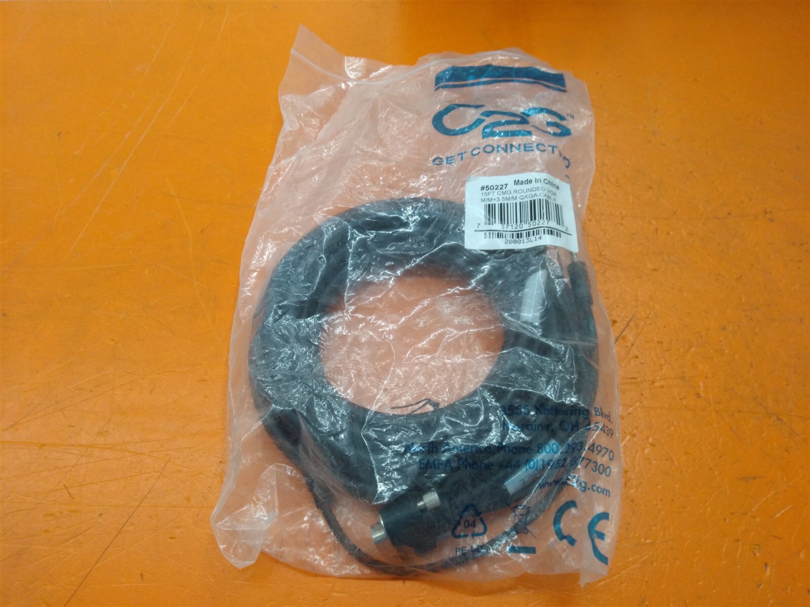 ⭐️⭐️⭐️⭐️⭐️ C2G 15ft CMG Rounded VGA M/M QXGA Cable 50227