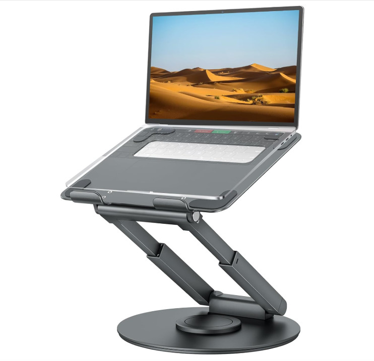 Soporte Telescópico Portátil para Portátil 10-17" Altura Ajustable Giro 360°