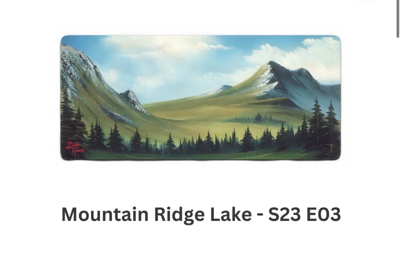 Bob Ross Deskmats Mountain Ridge Lake S23 E03 New Large Mousepad Computer Pad