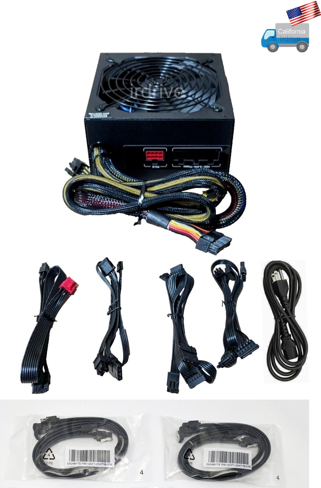 SHARK 1200W Mod Gamer PC PSU for AMD Ryzen Motherboard 4x PCIe GeForce GTX/RTX