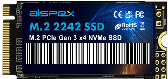AISPEX 512GB SSD, PCIe NVMe  M.2  2242 Internal  Solid State Drive Gen3 8Gb/s