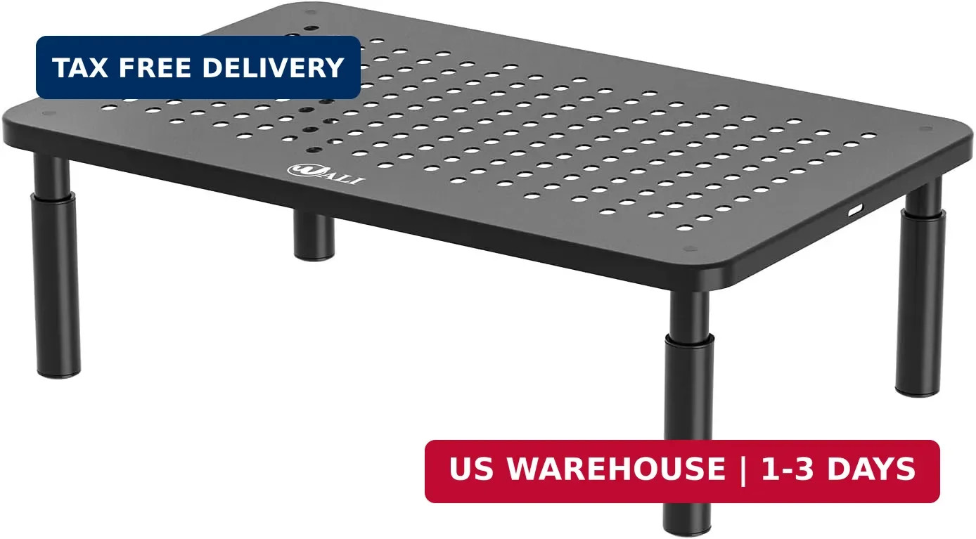 WALI Computer Monitor Stand for Desk, Adjustable Laptop Riser, up to 44 lbs | Mo