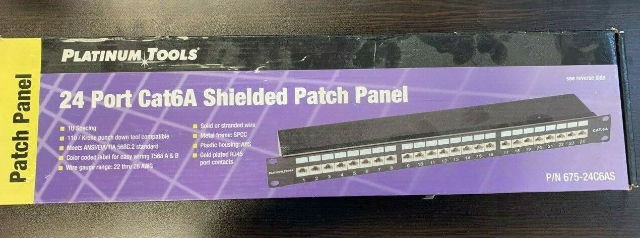 Platinum Tools 675-24C6AS 24 Port Cat6A Shielded Patch Panel
