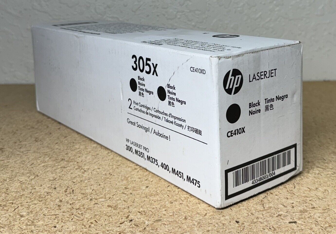 New Sealed Genuine HP LaserJet 305X CE410XD Single Pack Black Toner
