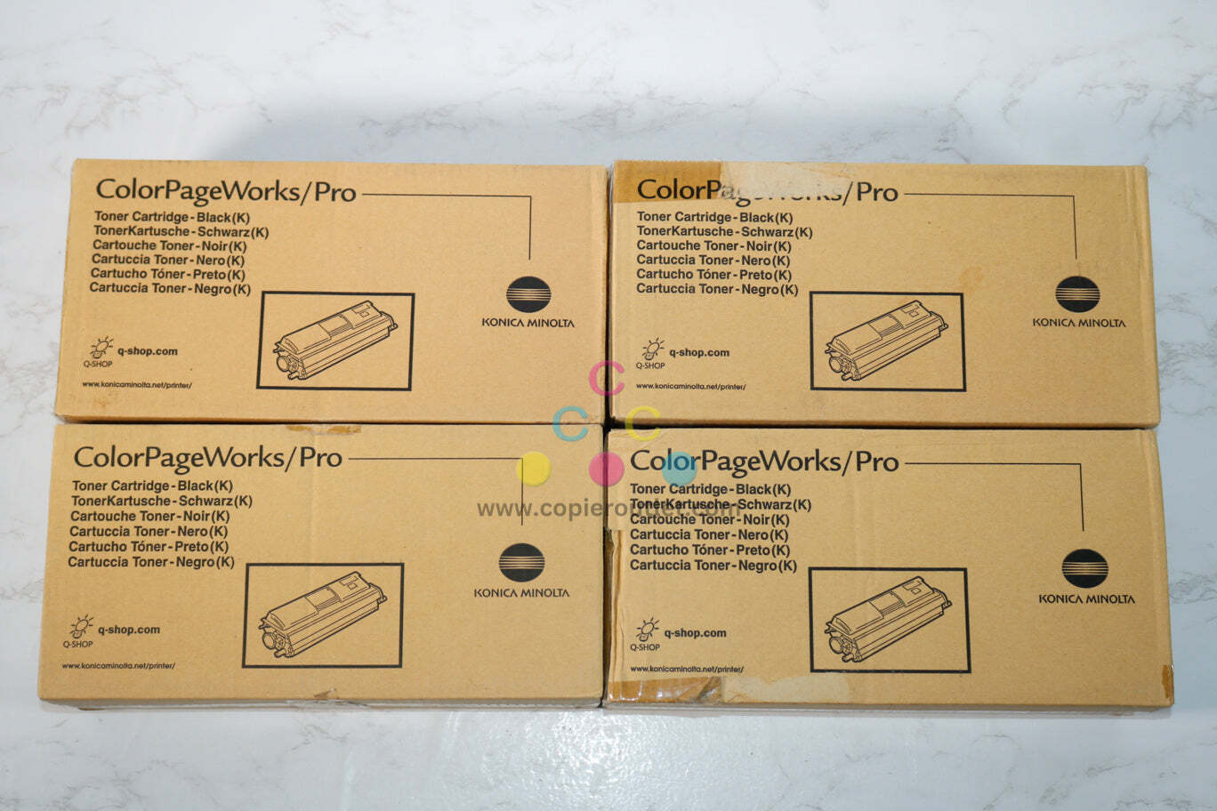 4 New OEM Konica ColorPageWorks/Pro, Black Toner Cartridge, 0940-401 (0940401)