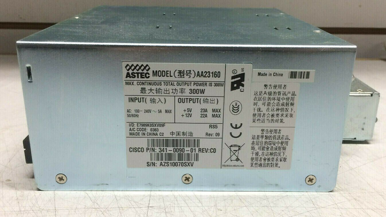 Cisco 3845 Router 300W Power Supply 341-0090-02 ASTEC AA23160 