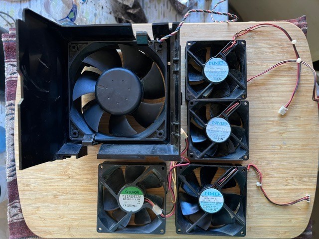 FIVE Computer Fans Lot: 80mm x 2, 92mm x 2, 120mm