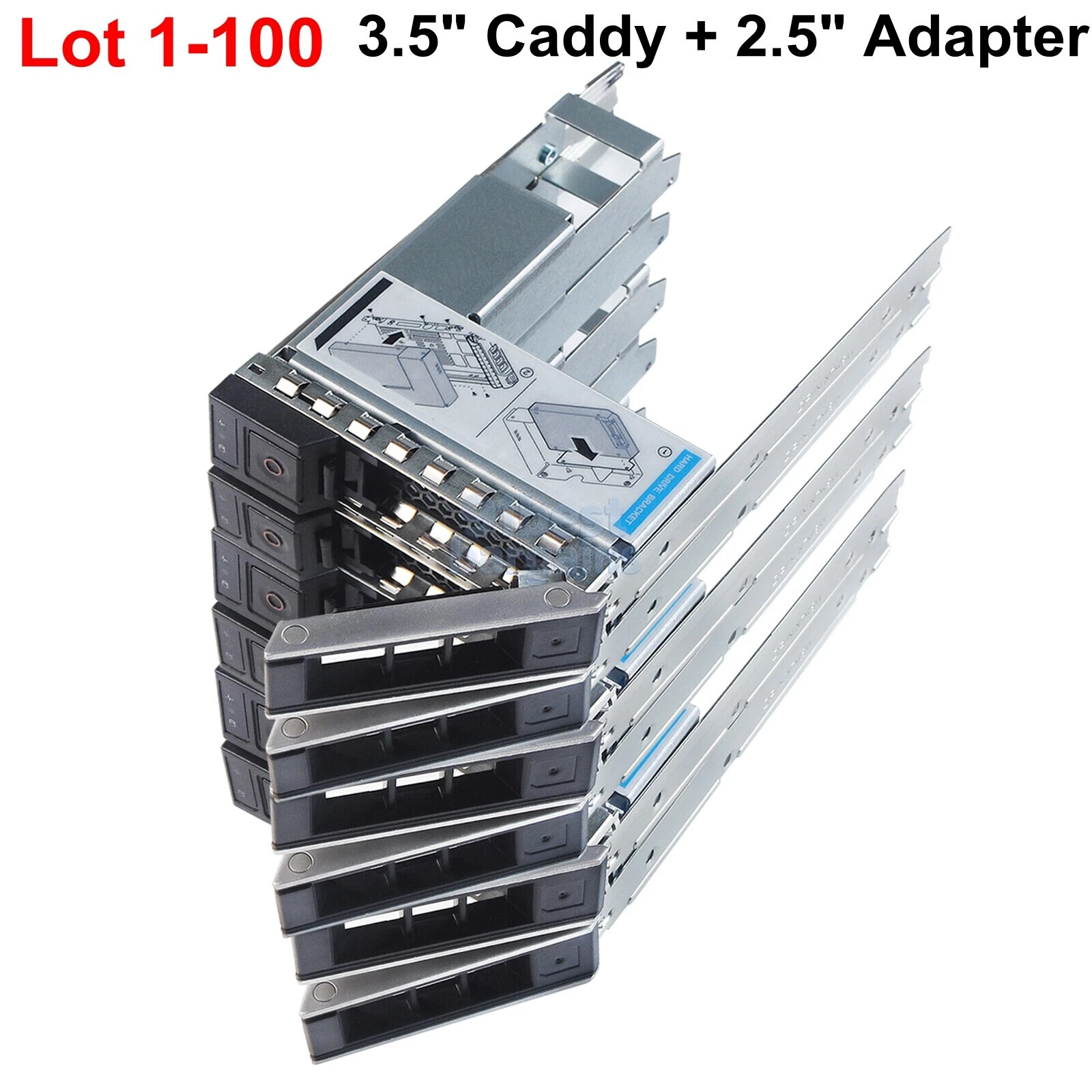 X7K8W 9W8C4 3.5" HYBRID TRAY 2.5" Adapter FOR DELL 14G 15G 16G Server Screws Lot