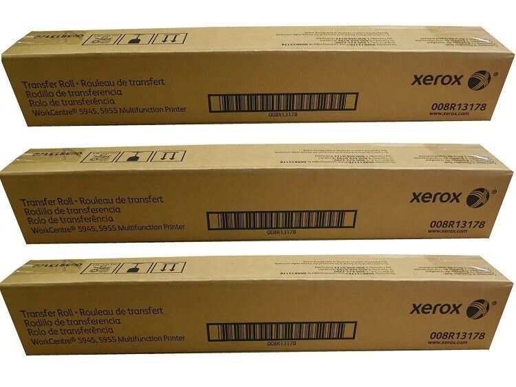 3 NEW Sealed Genuine Original OEM XEROX 008R13178 (8R13178) Transfer Rollers