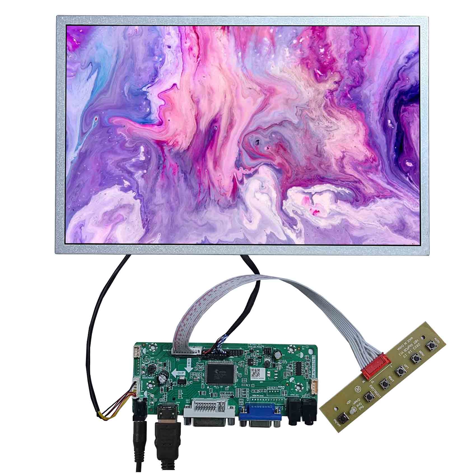 HD DVI VGA LCD Controller Board With 12.1in EV121WXM-N10 1280x800 LCD Display