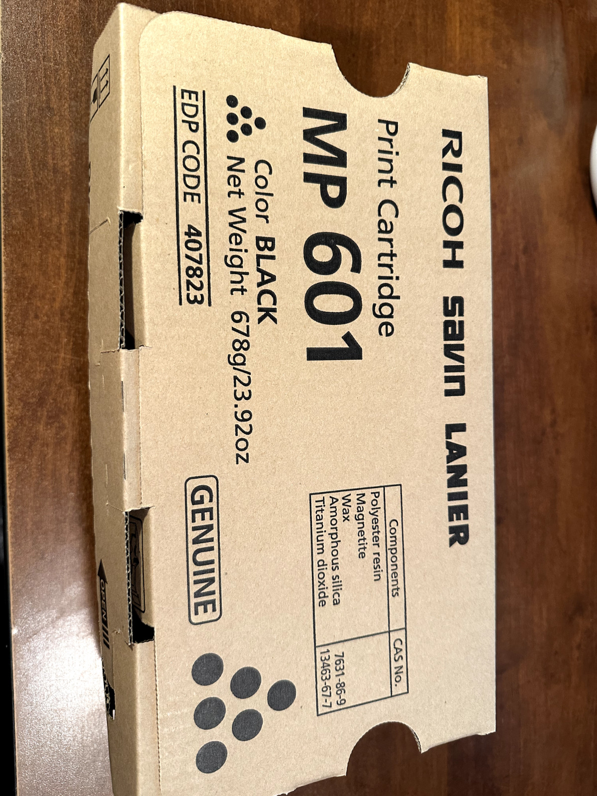 Genuine Ricoh MP 601 Black Toner Cartridge 407823