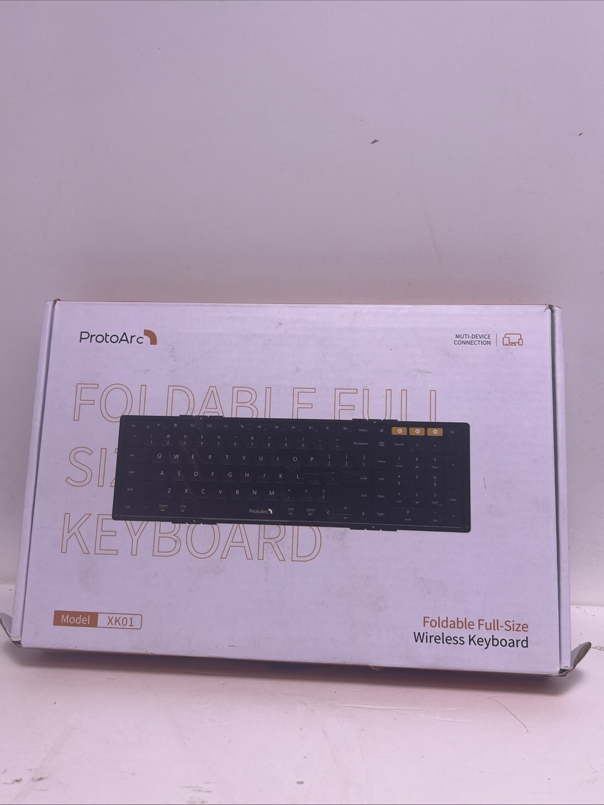 ProtoArc XK01 Foldable Full-Size Wireless Bluetooth Keyboard Black QWERTY