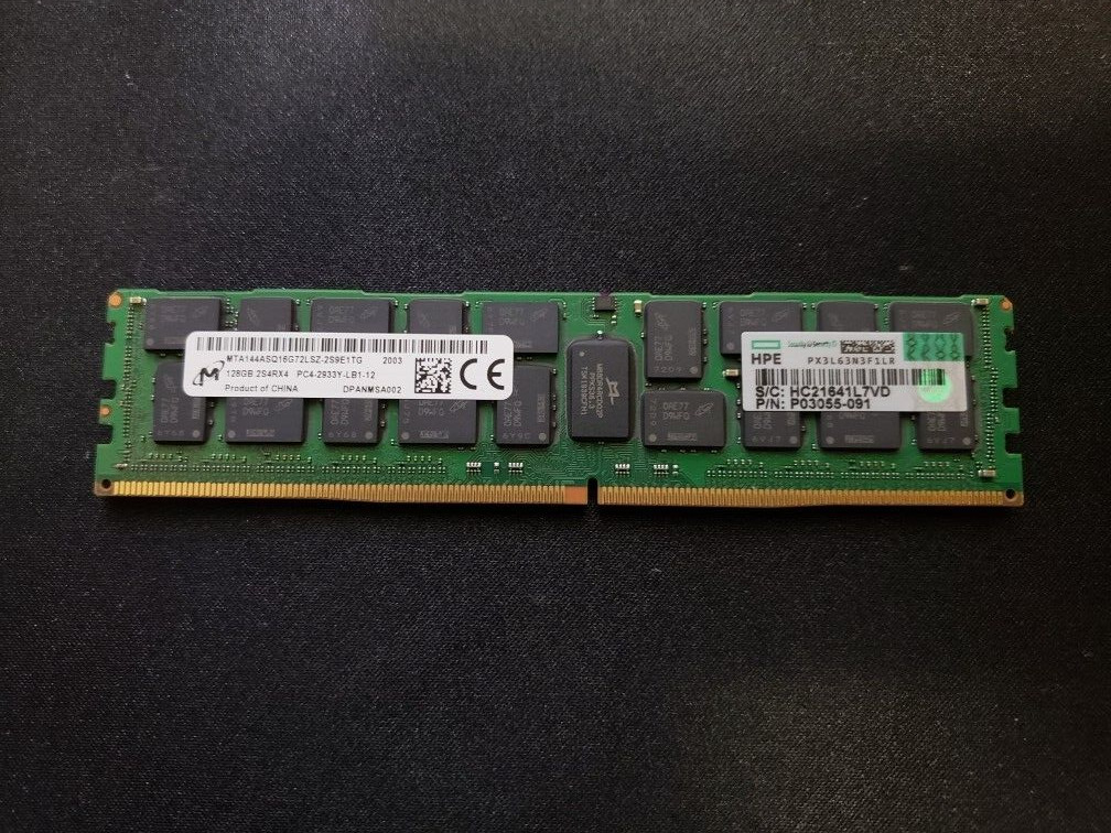 MICRON 128GB ECC Server LRDIMM 2S4RX4 PC4-2933Y DDR4 MTA144ASQ16G72LSZ-2S9E1TG