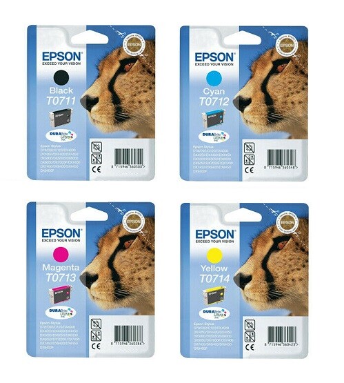 4 x Genuine Ink EPSON Stylus SX200 SX205 SX400 SX405 SX415 SX510 / T0715 LOT
