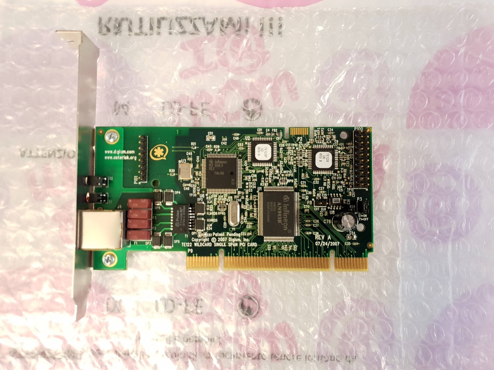 Digium TE122P WILDCARD single span pci card asterisk (TE120 series) for Asterisk