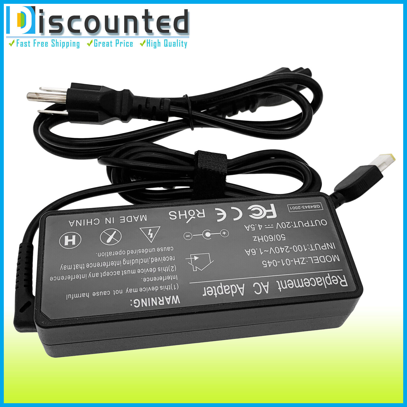 For Lenovo IdeaCentre AIO 520-22ICB F0DT All-in-One 90W AC Adapter Power Cord
