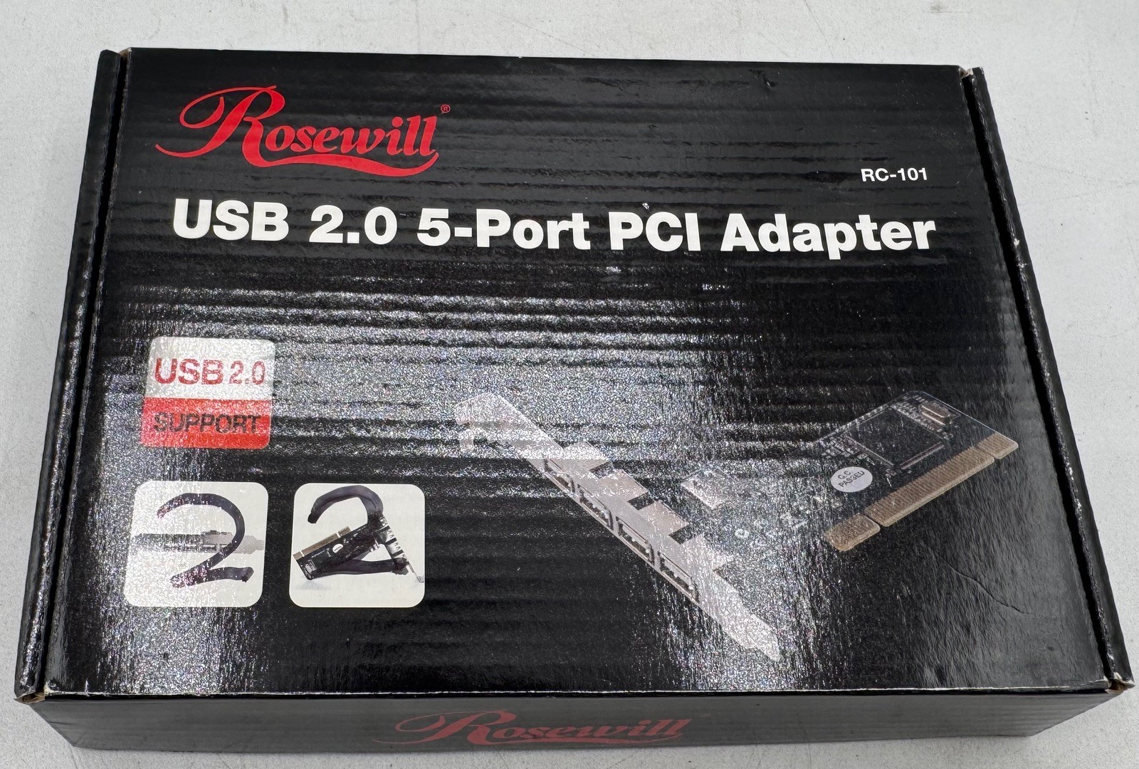 Rosewill RC-101 USB 2.0 5-Port PCI Adapter Card Open Box Complete w/ Driver CD