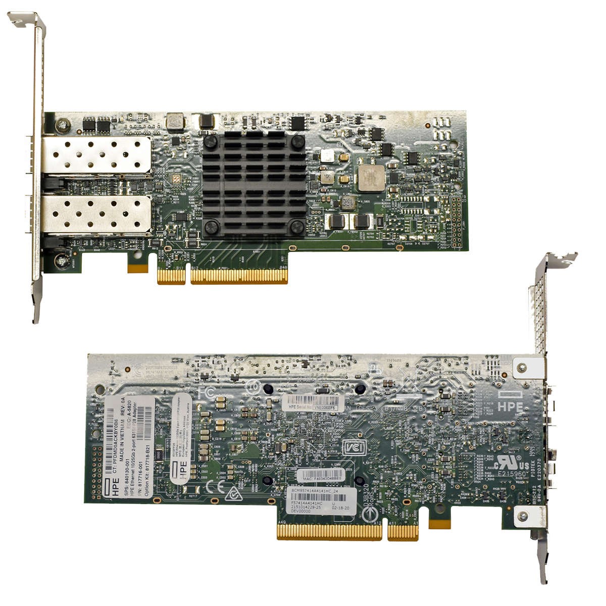 HP 631SFP28 10/25Gb 2-Port Ethernet Network Card 817716-001 FP