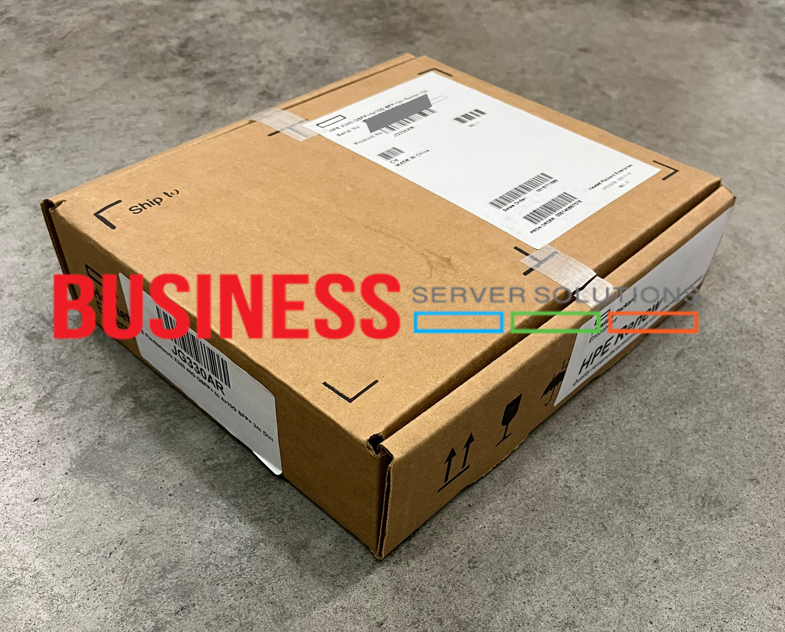 HPE FlexNetwork X240 40G QSFP+ to 4x10G SFP+ 3m DirAttach Splitter Renew JG330A