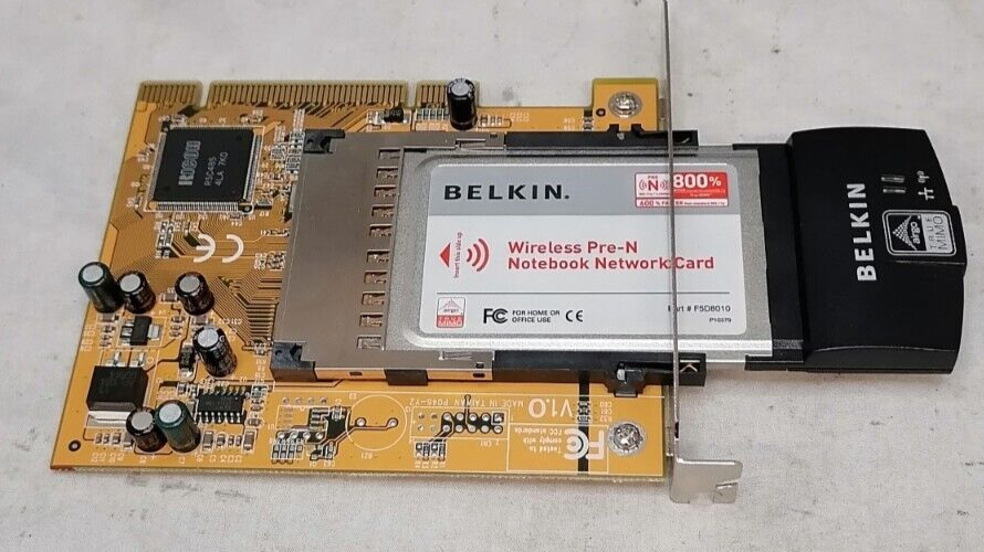 Belkin F5D8010 Wireless Pre-N Notebook Network Card + Netgear MA521