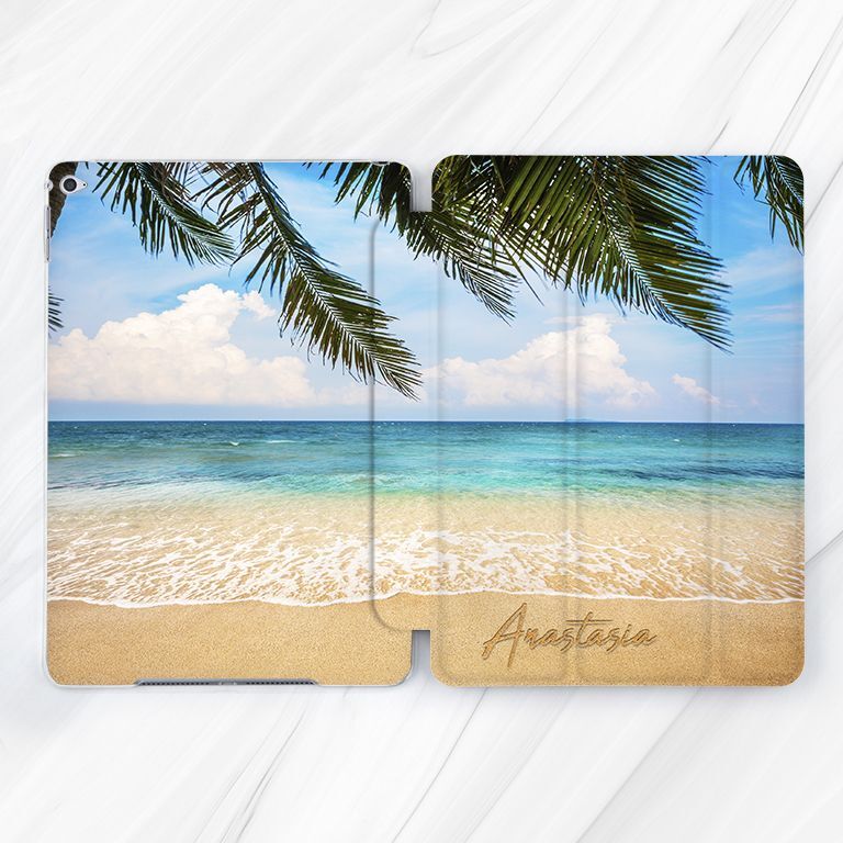 Custom Name Palm Tree Beach Case For iPad 10.2 Pro 13 11 10.9 Mini 7 Air 13 11 5