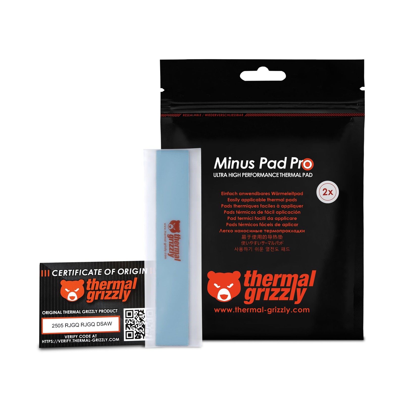 Minus Pad - 120x20x1.5mm 2-Pack Thermal Interface Pad, Electrically Non-Condu...