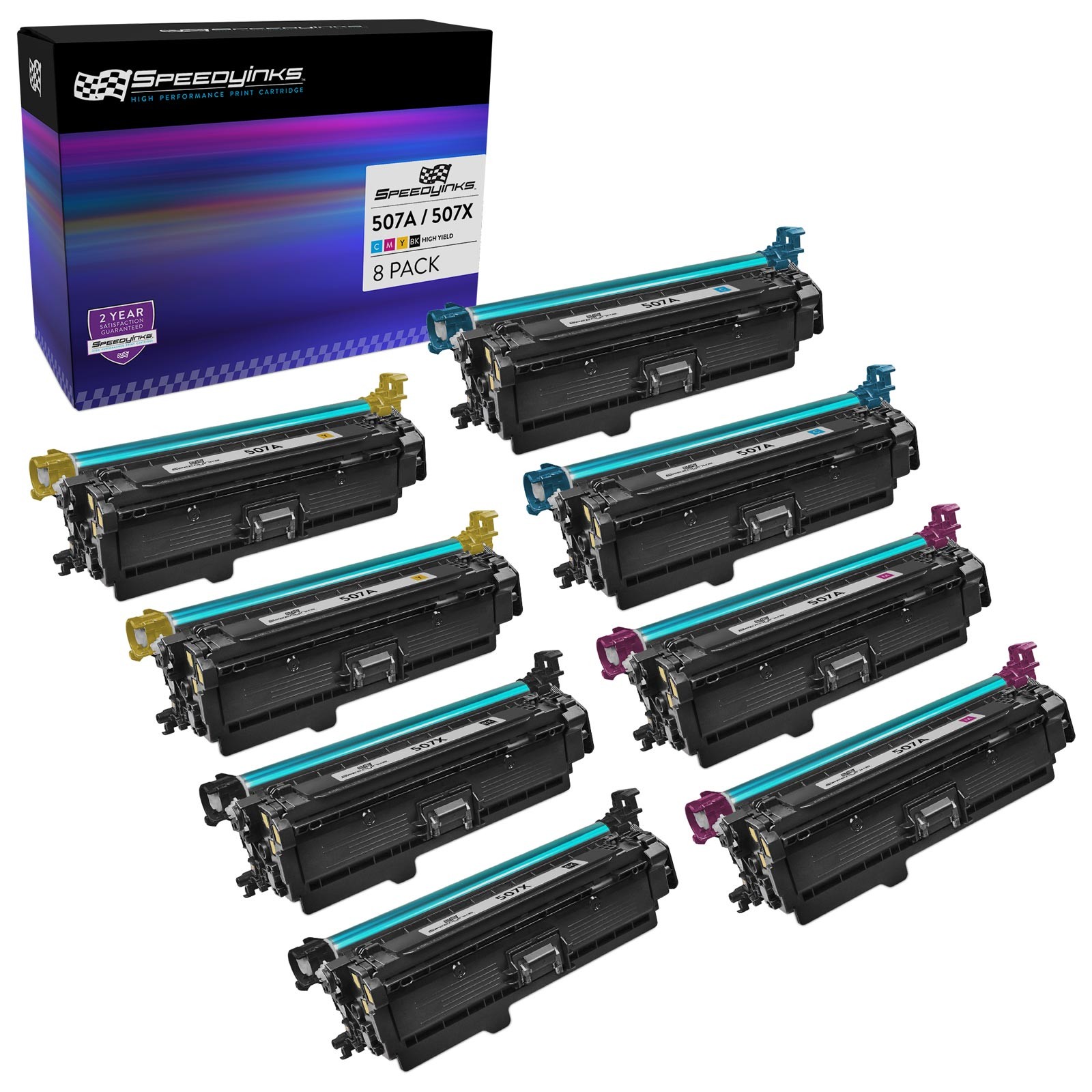 SPEEDYINKS 8PK Replacement HP 507X & 507A Toner Cartridges M551n M570dw M575c
