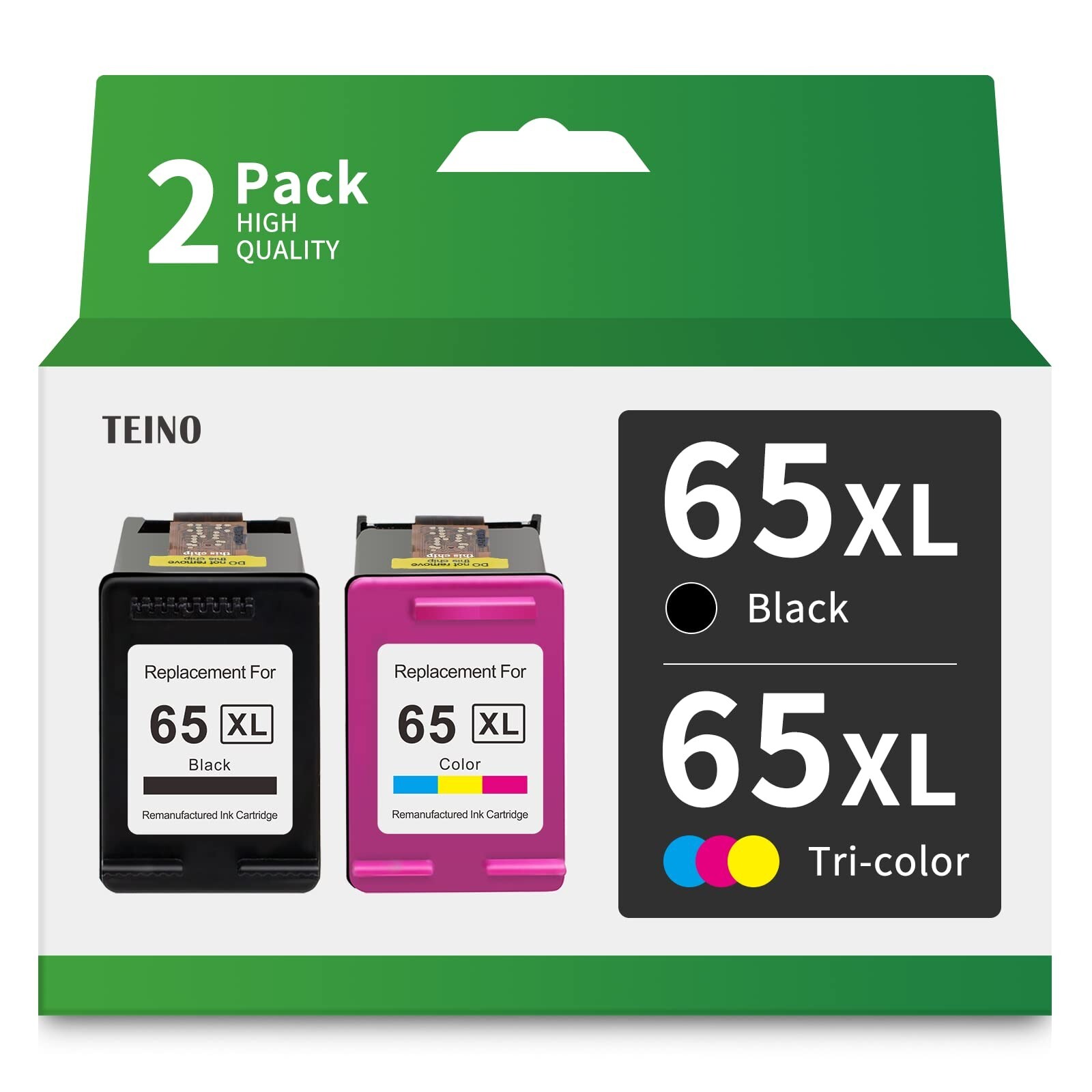 TEINO Remanufactured Ink Cartridge Replacement for HP 65 65XL 65 XL use with ...