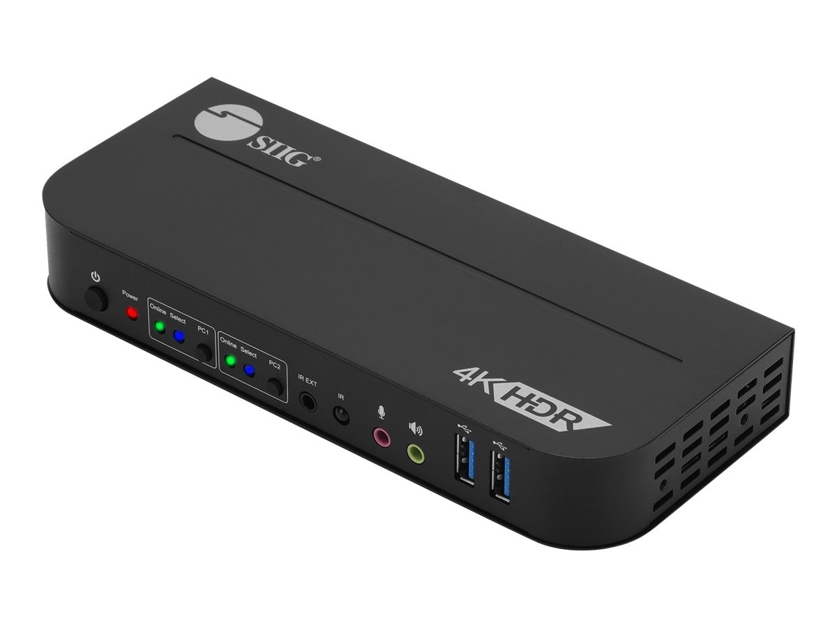 SIIG 2x1 HDMI 4K HDR KVM USB 3.0 Switch with Remote Control (ce-kv0e11-s1)