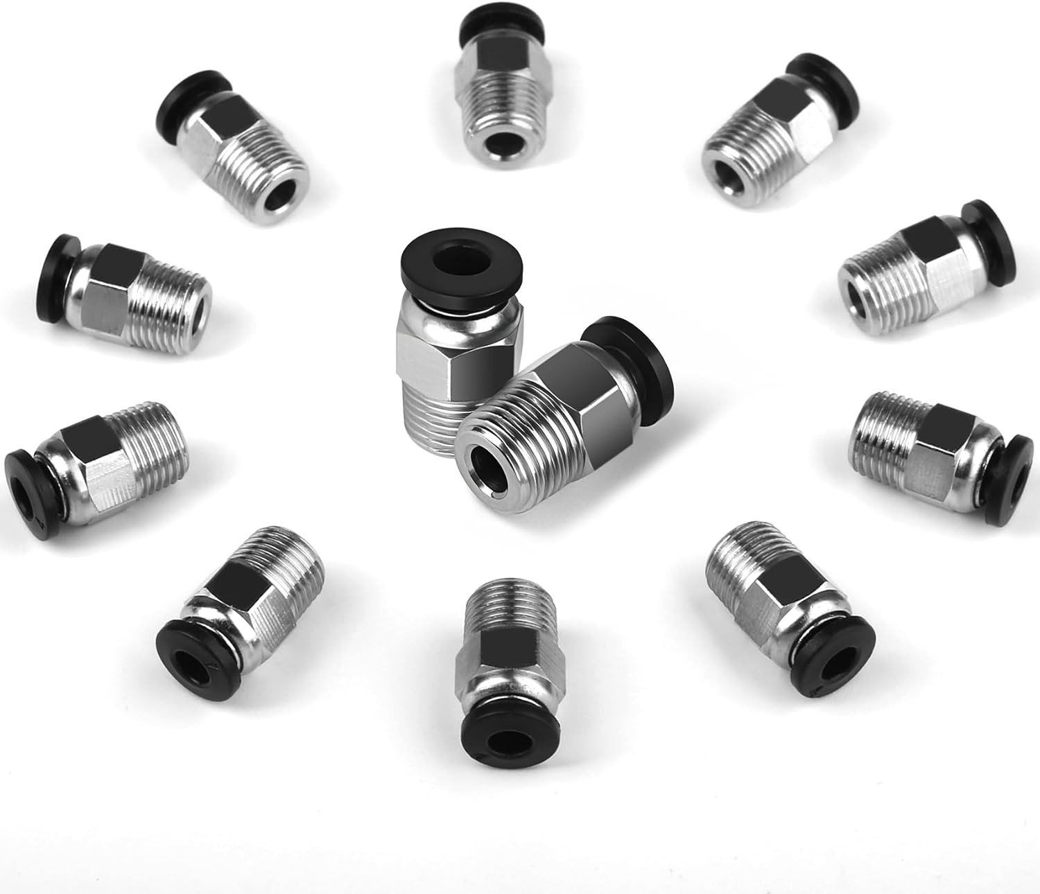 10PCS PC4-M10 PTFE Tube Connector Fittings, Bowden Coupler for 3D Printer
