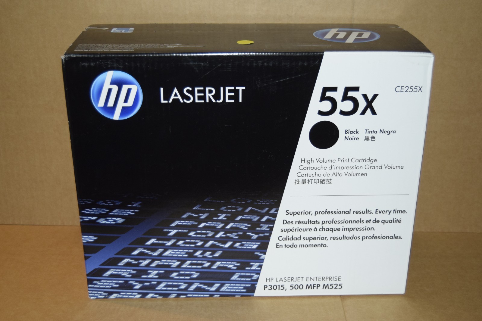 New HP 55X CE255X Black High-Volume LaserJet Print Cartridge (EXP: 11/2019)