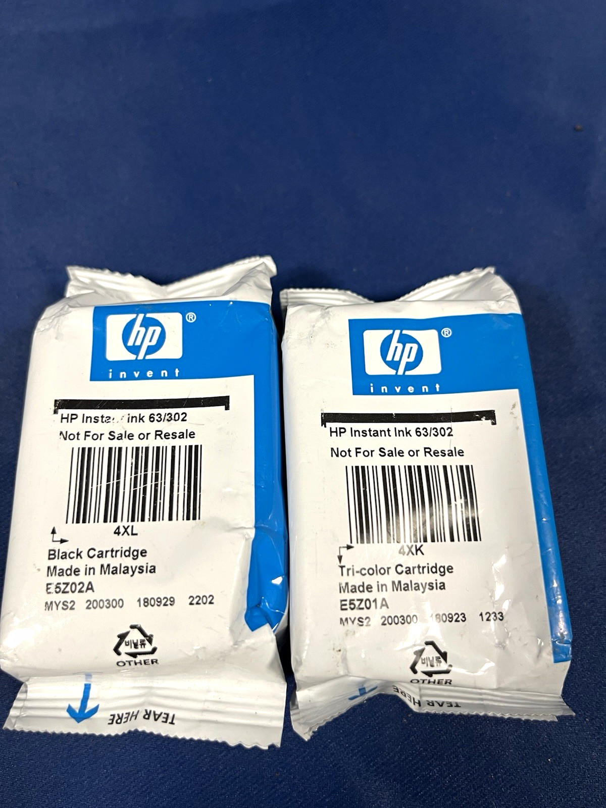 HP Genuine Instant Ink 63/302 Black & Tri-Color Cartridges E5Z02A E5Z01A