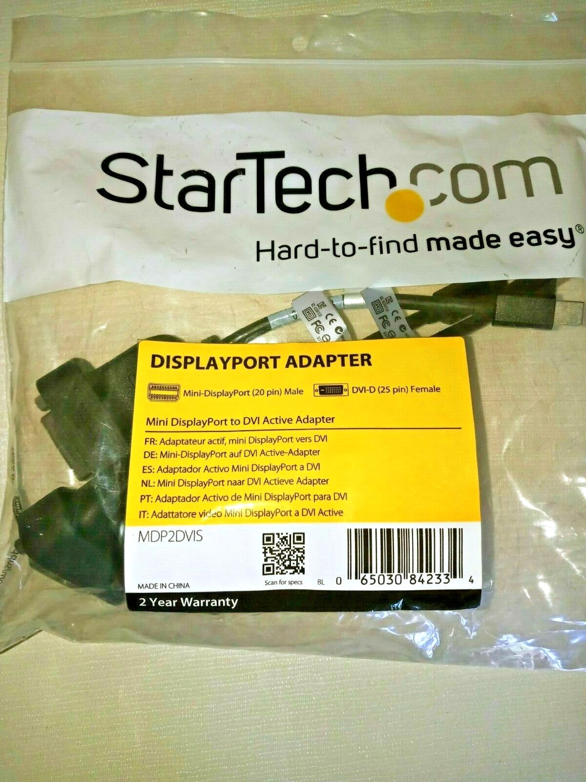 StarTech.com Mini DisplayPort to DVI Adapter - Active Mini DisplayPort to DVI-D