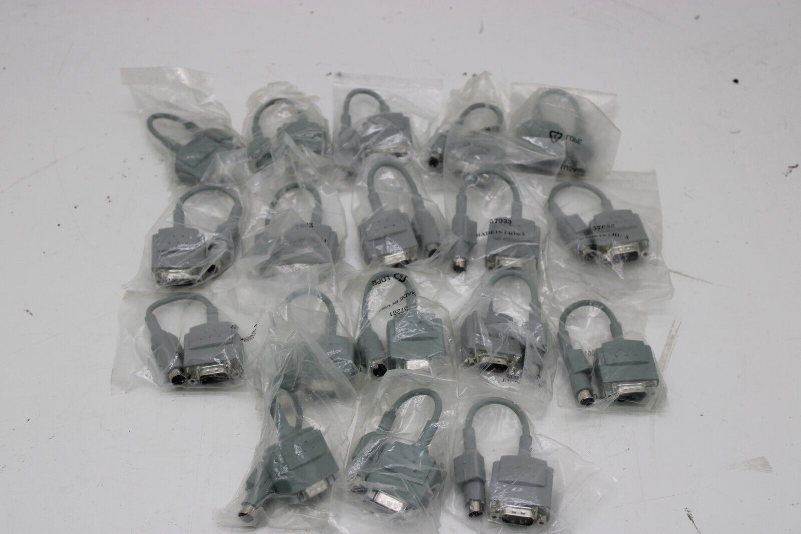 Lot of 18 - NEW - M Serial Cable to M PS/2 Adapters