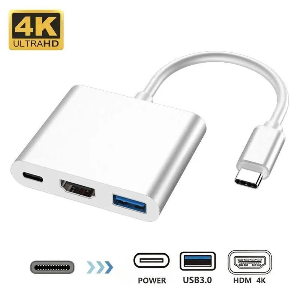 New 3-in-1 USB C Hub with 100W Power Delivery,USB 3.0/4K HDMI for MacBook,Surfac