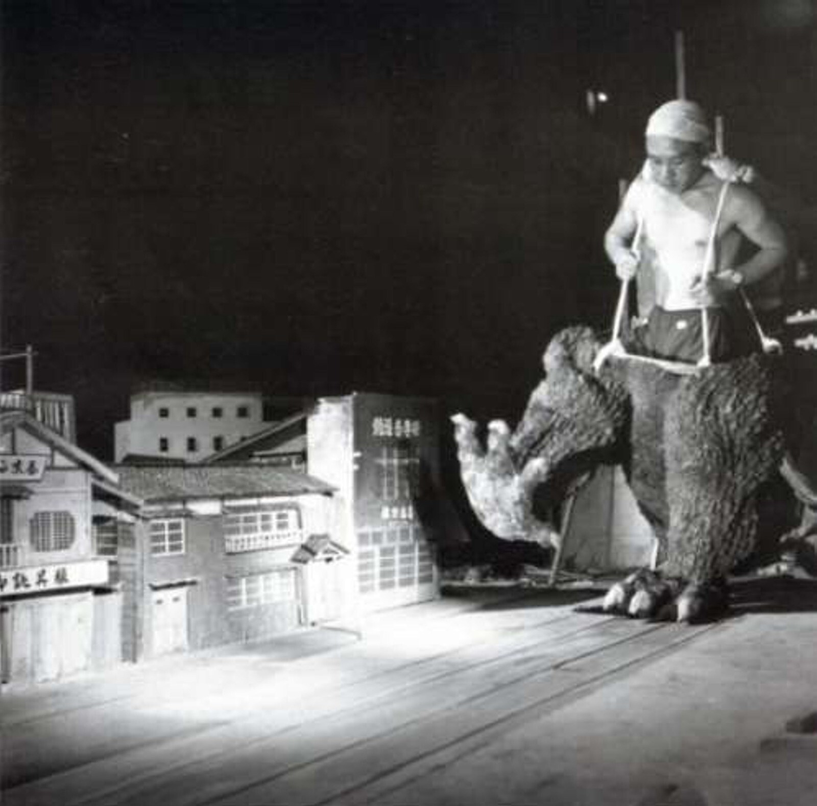 Godzilla  Behind the Scene Mouse Pad Vintage Photo 1956 Classic Monster Movie