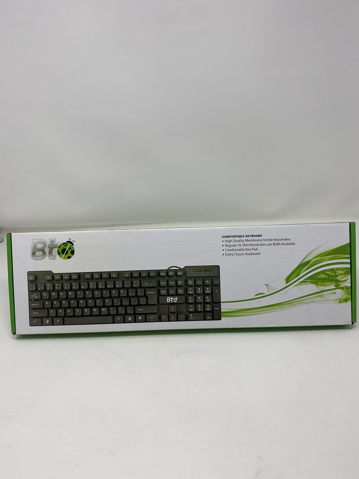 BT Brand 104-Key Wired Keyboard Green Box Generic Tactile Switches NEW IN BOX