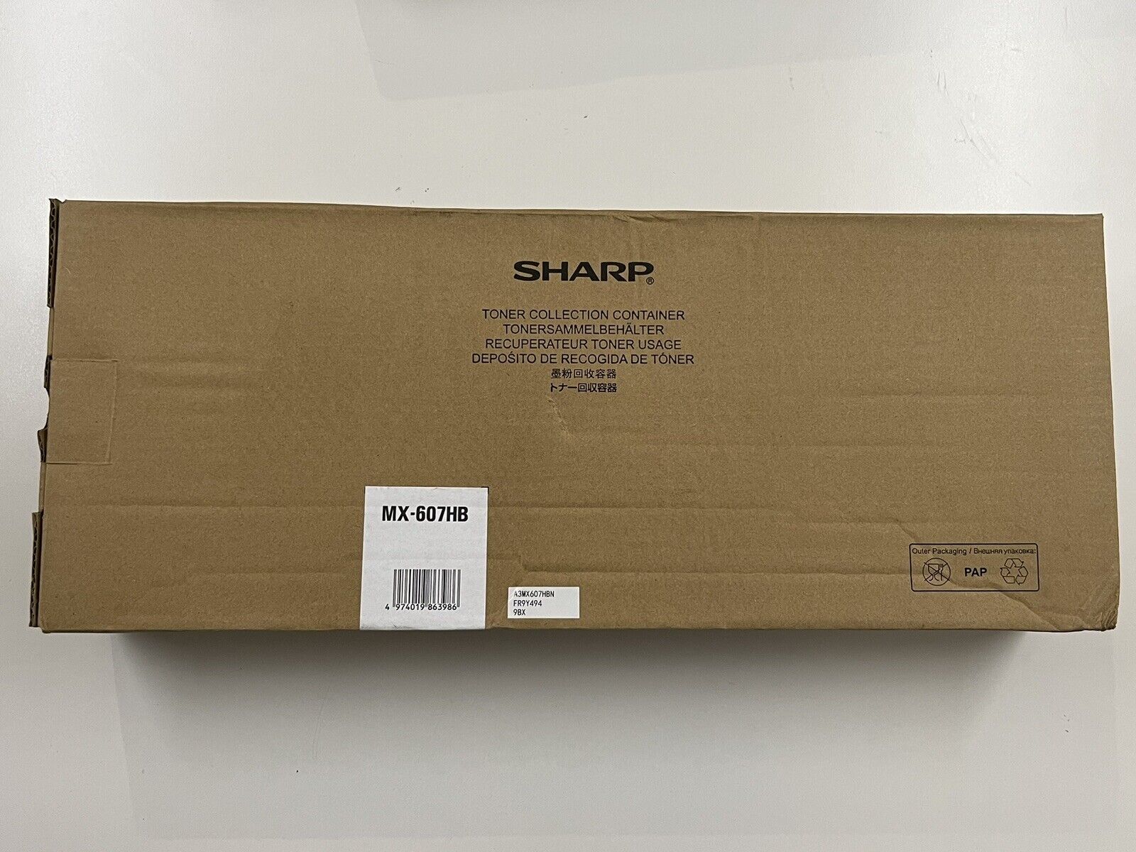 Genuine Sharp MX607HB Waste Toner Container New In Box