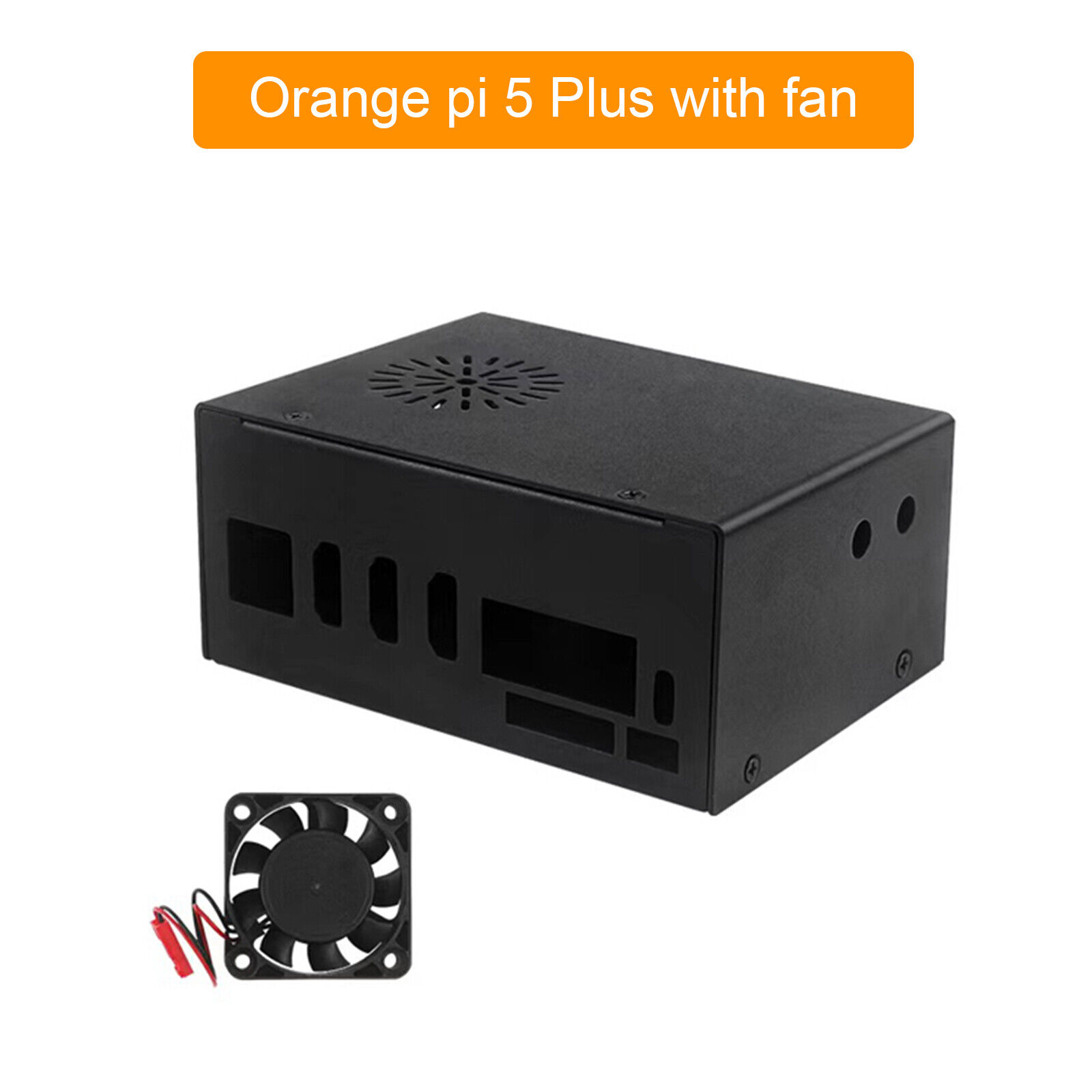 Fit for Orange pi 5 Plus metal cooling case with fan and external antenna WIFI