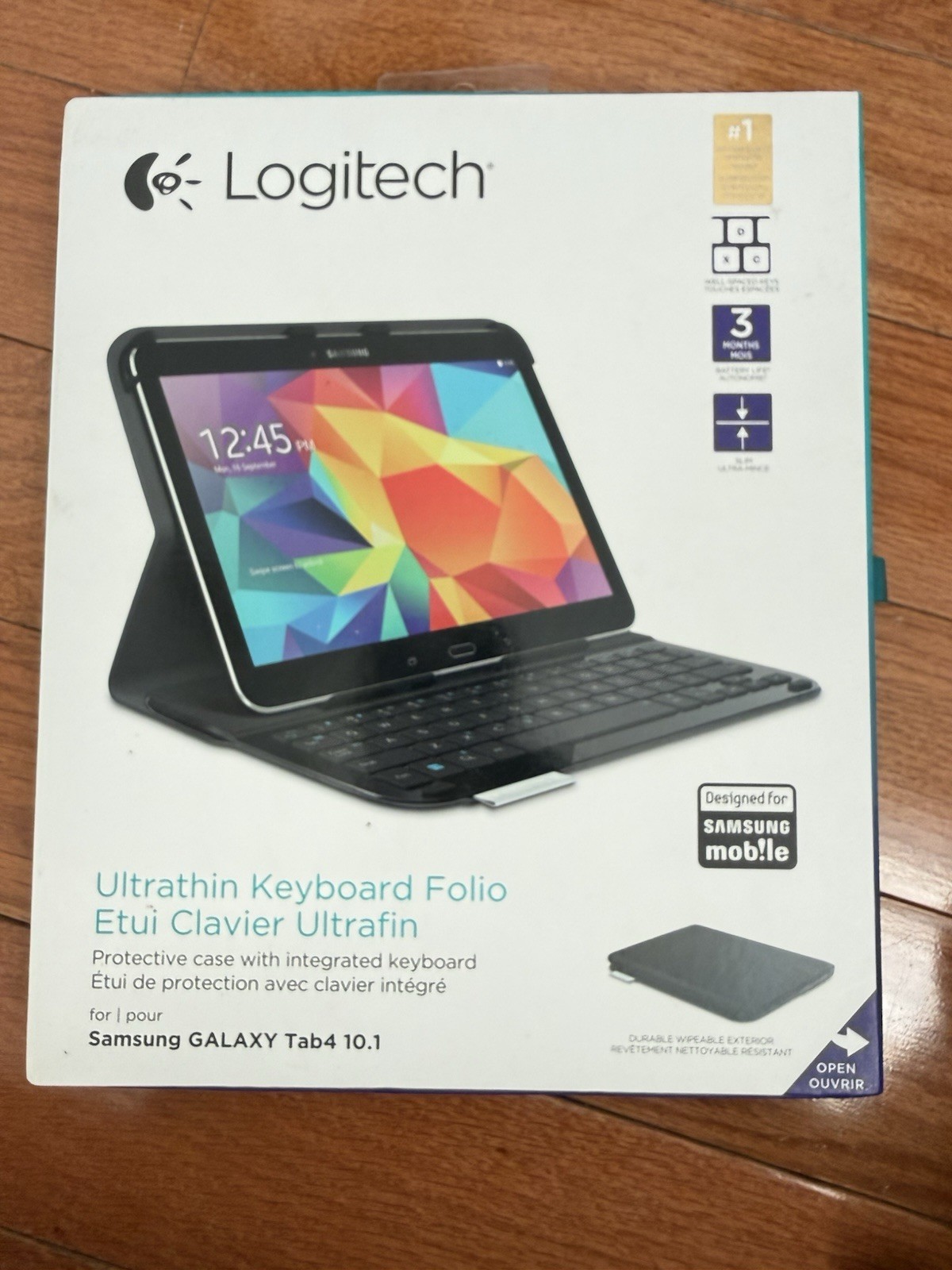 New Logitech Ultrathin Keyboard Folio for Samsung Galaxy Tab 4 10.1 Black