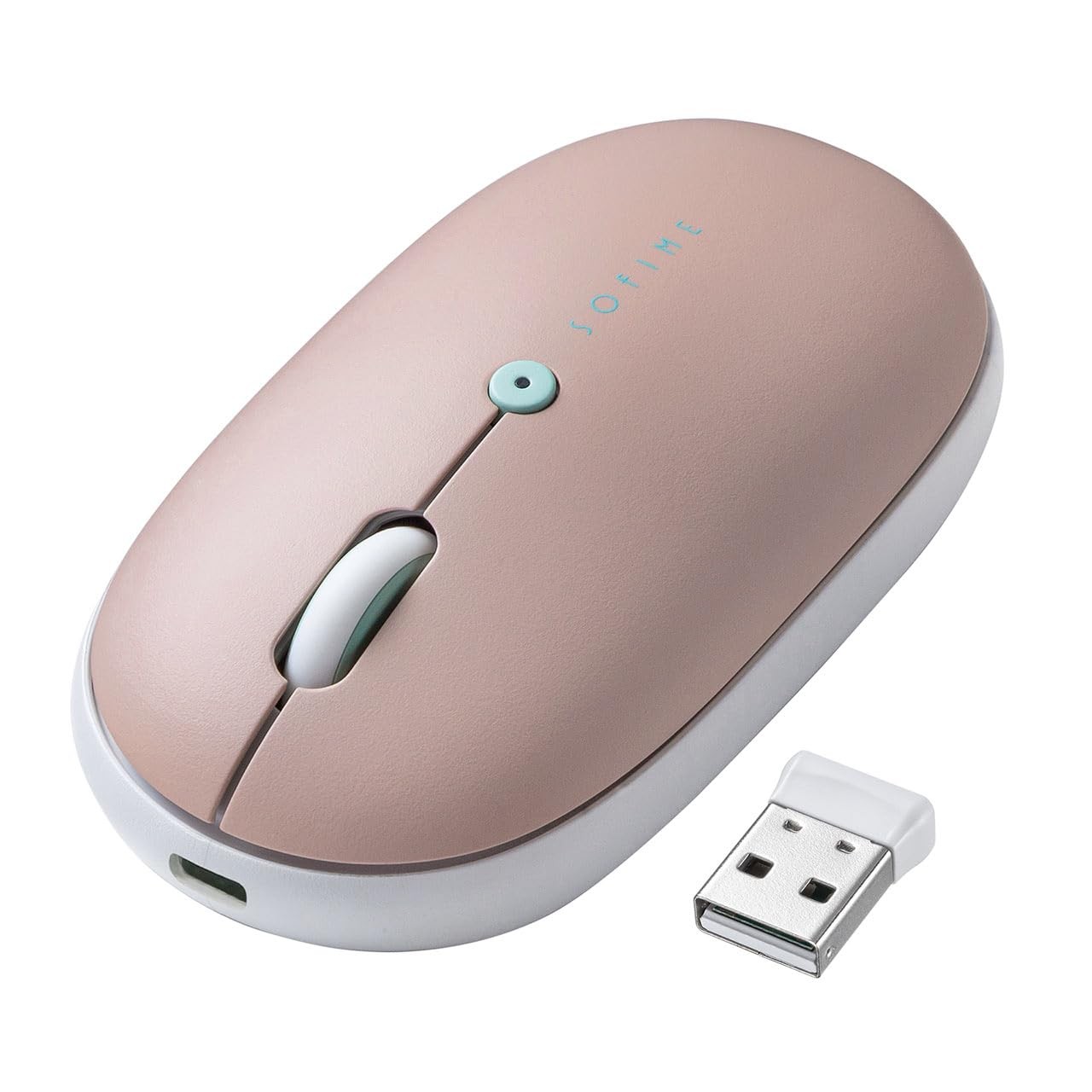 Sanwa Direct Wireless Mouse, USB-A to Bluetooth, Slim, Silent, Rechargeable, Typ