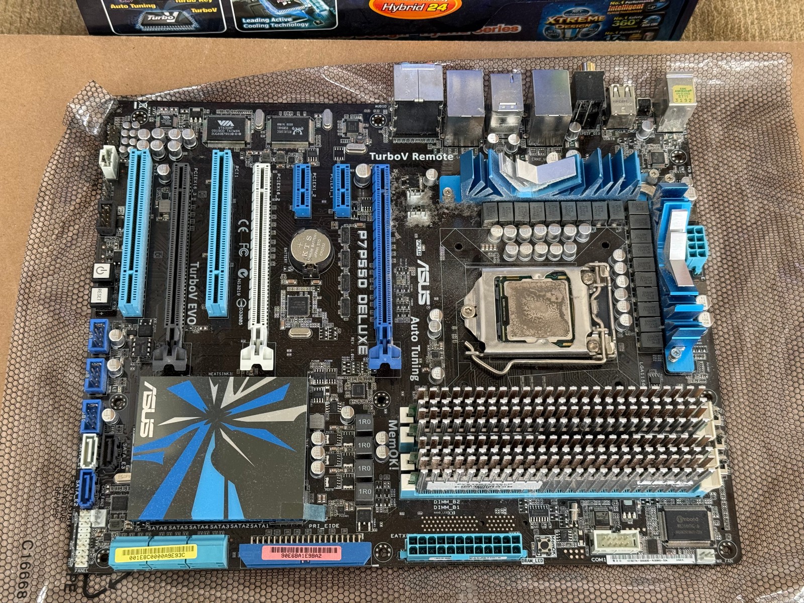 Vintage ASUS P7P55D Deluxe ATX Motherboard + Core i7-860 2.80GHZ CPU + 8GB RAM