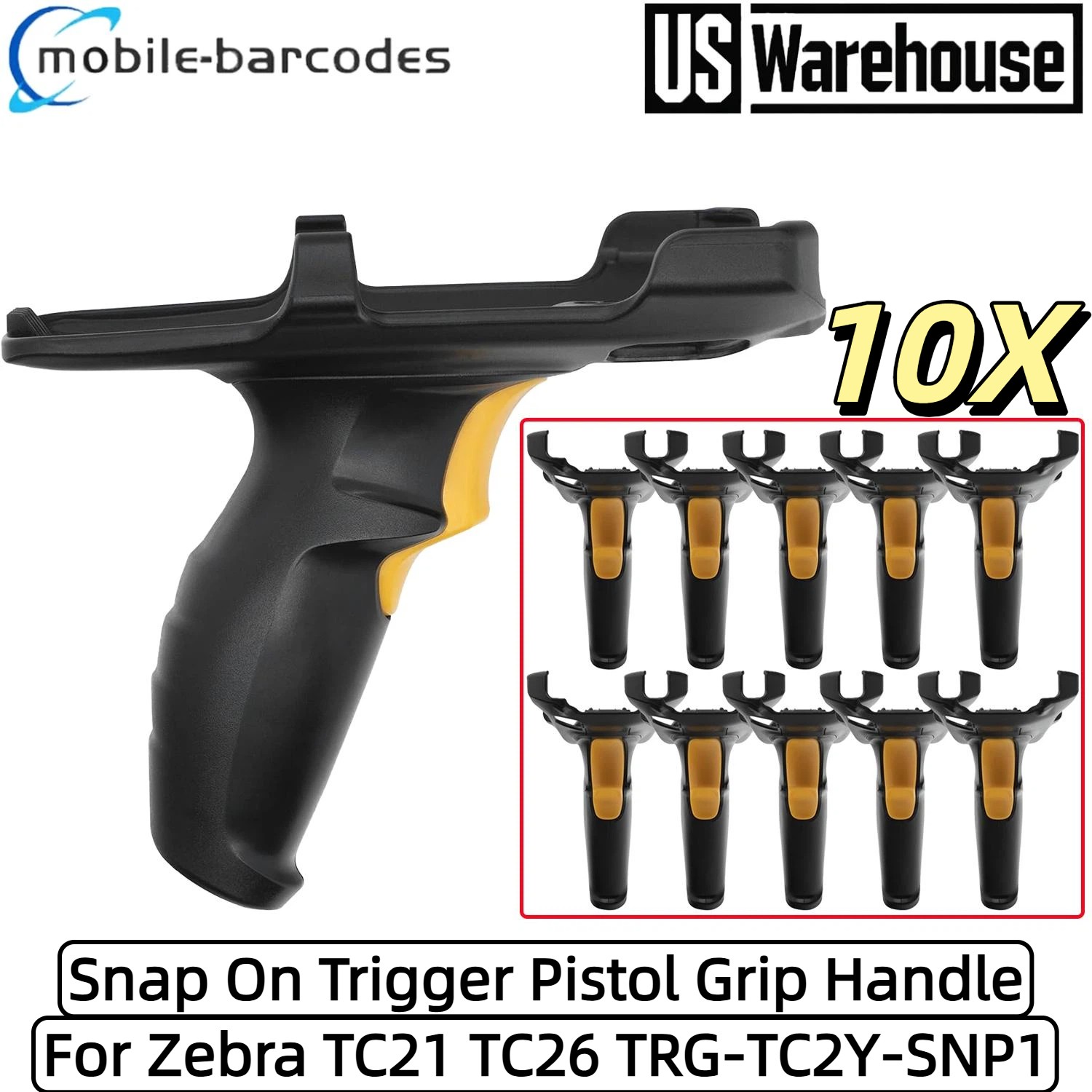 10X Snap on Trigger Handle for Zebra TC21 TC26 Barcode Scanner TRG-TC2Y-SNP1-01