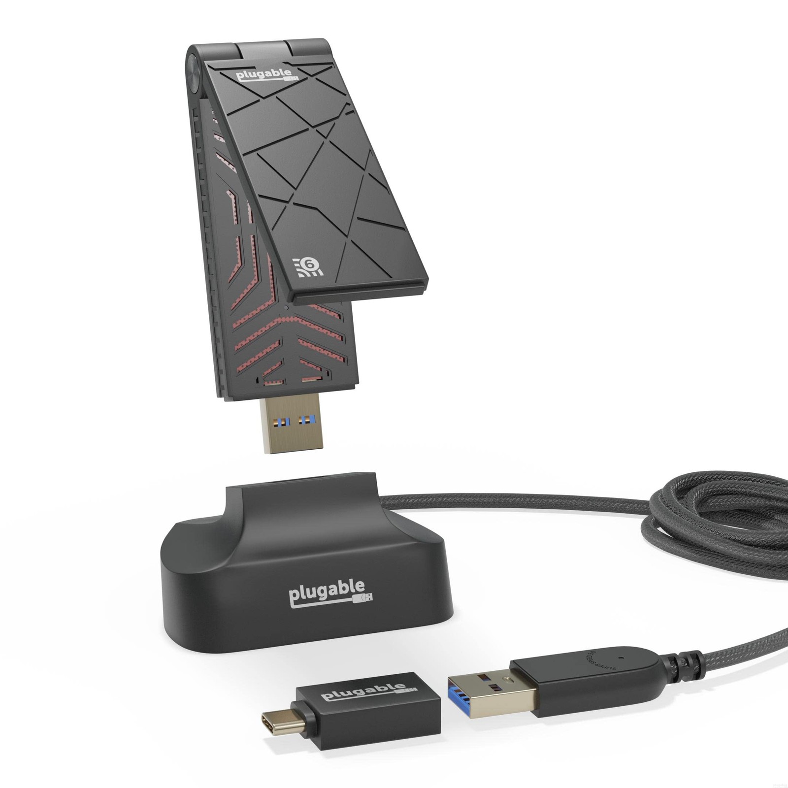 WiFi 6 USB WiFi Adapter for Desktop PC & Laptops