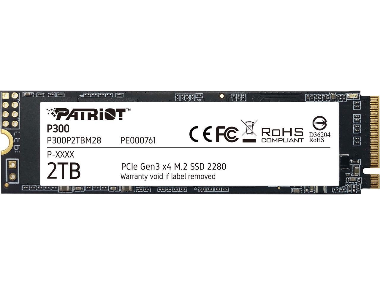 Patriot P300 M.2 2280 2TB PCIe Gen3 x4, NVMe 1.3 Internal Solid State Drive