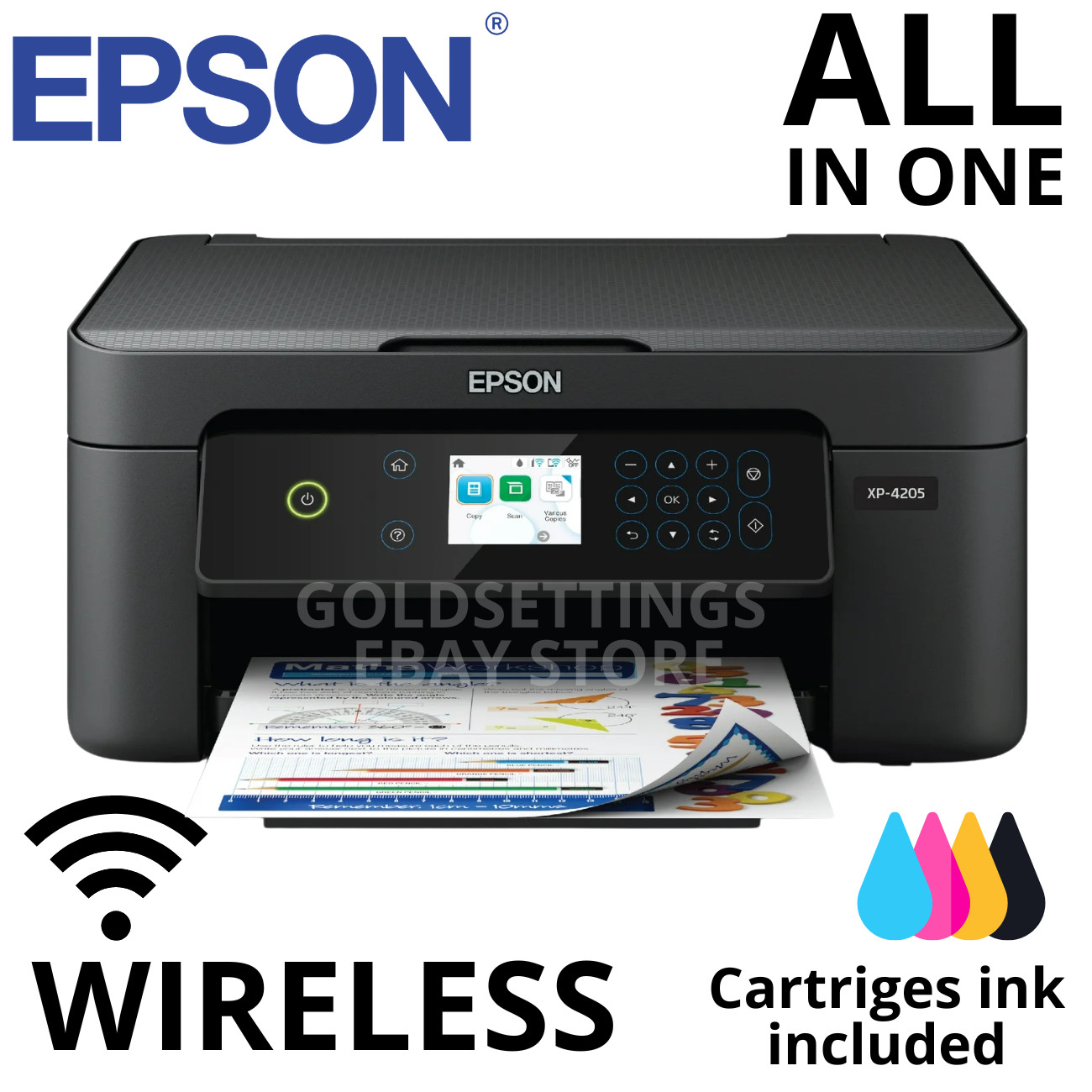 2026 Epson Wireless All In One Mobile Printer/Copy/Scan - Set Ink Included
