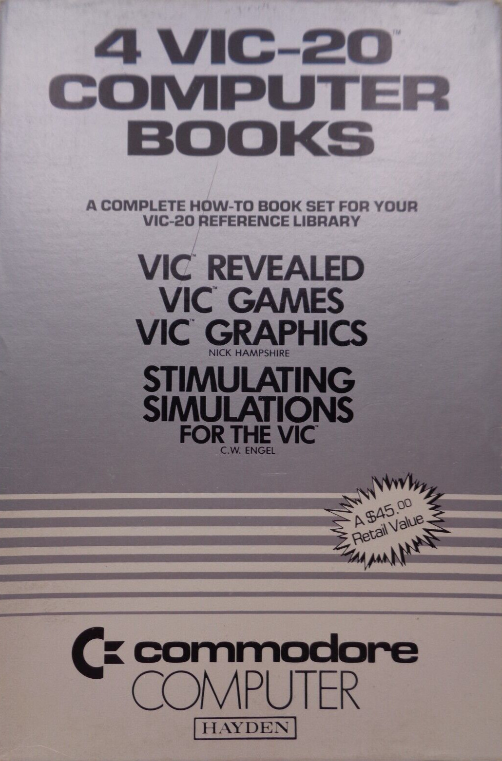 COMMODORE VC-20/VIC-20 -- 4 VIC-20 COMPUTER BOOKS (HAYDEN)