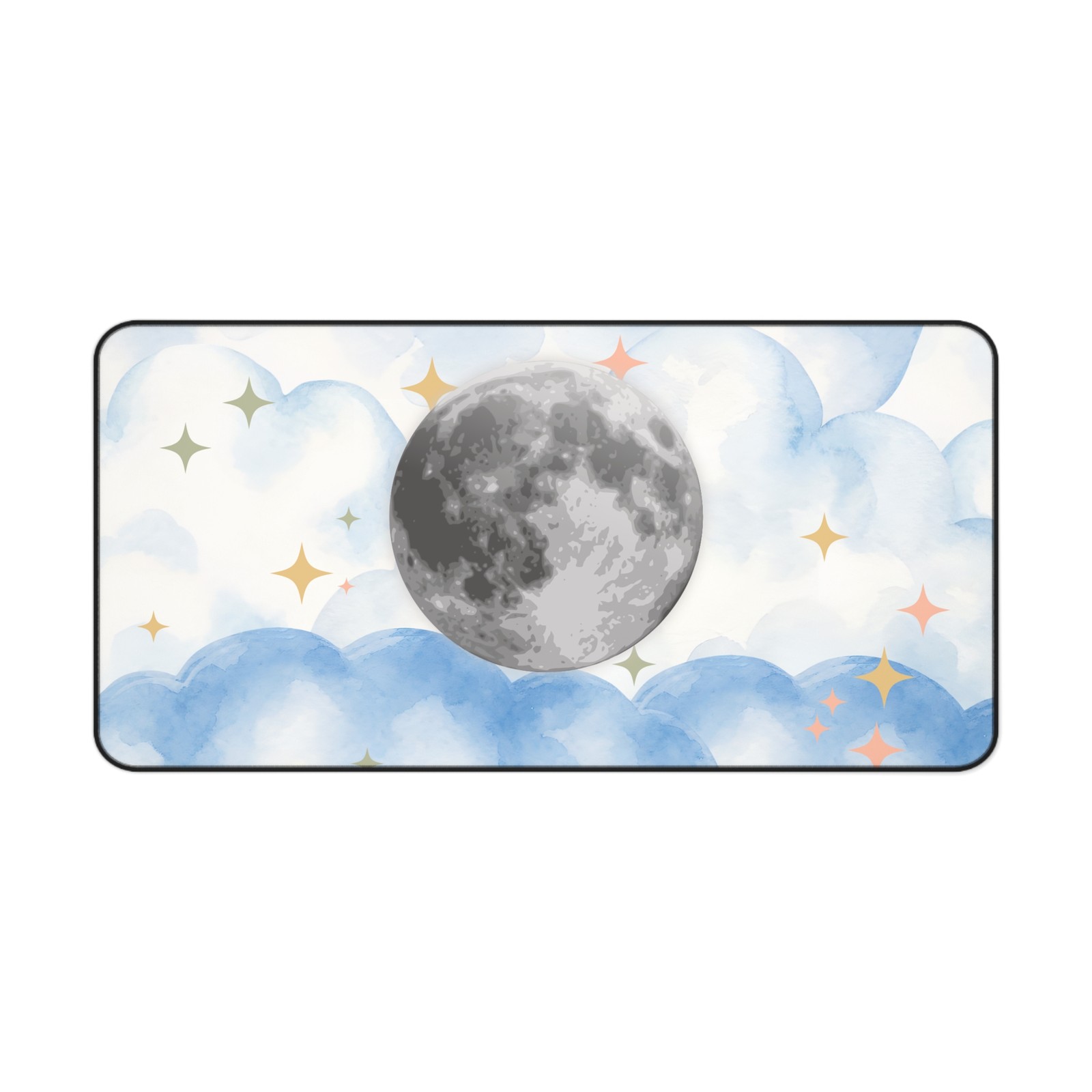 Moon and Clouds Desk Mat | Celestial Moon Mousepad