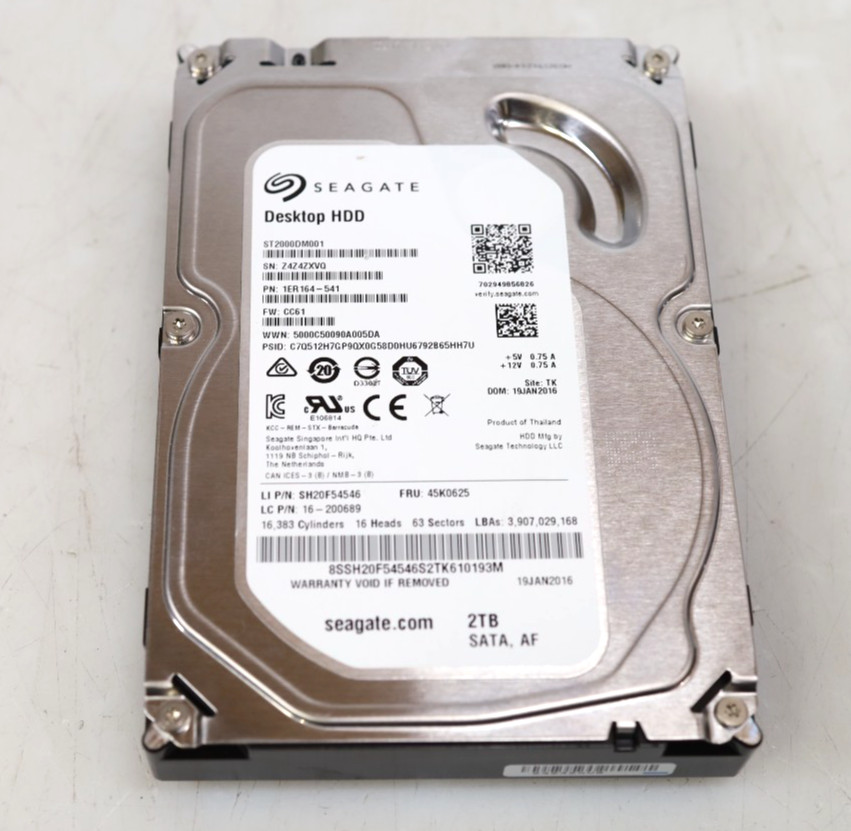 Seagate 2TB ST2000DM001 3.5" 7200RPM SATA 6Gb/s Hard Drive