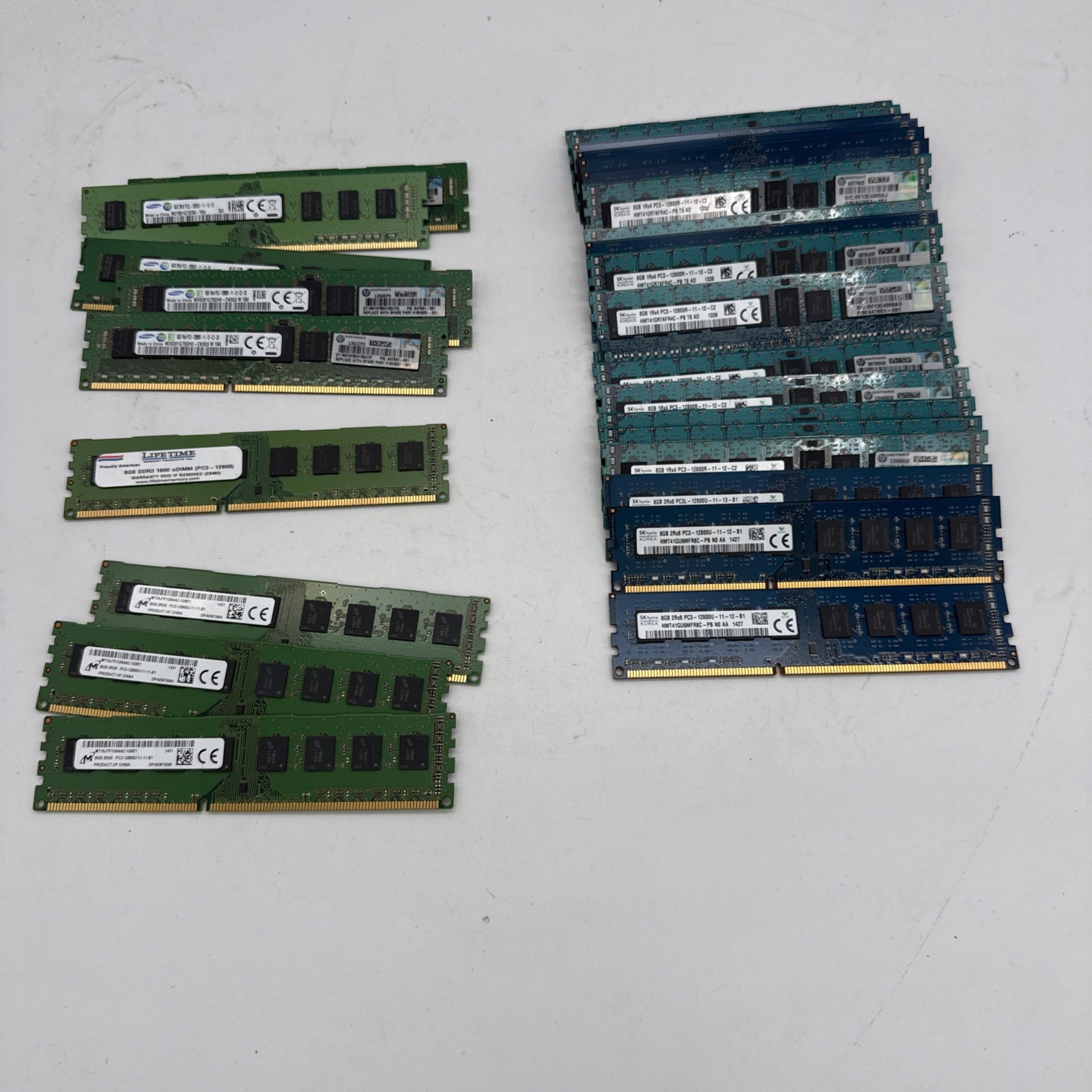 Lot Of 28 8GB DDR3 Desktop RAM MIXED SPEEDS AND BRANDS  (J19)